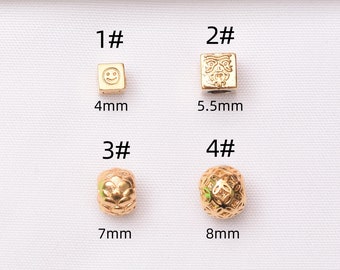 10 pcs No fading 24K vacuum gold spacer beads copper coin beads dragon scale loose beads diy beaded handmade jewelry accessories loose beads