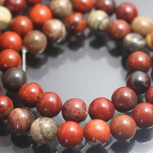Apple Jasper Beads,4mm/6mm/8mm/10mm/12mm Smooth and Round Stone Beads,15 inches one starand