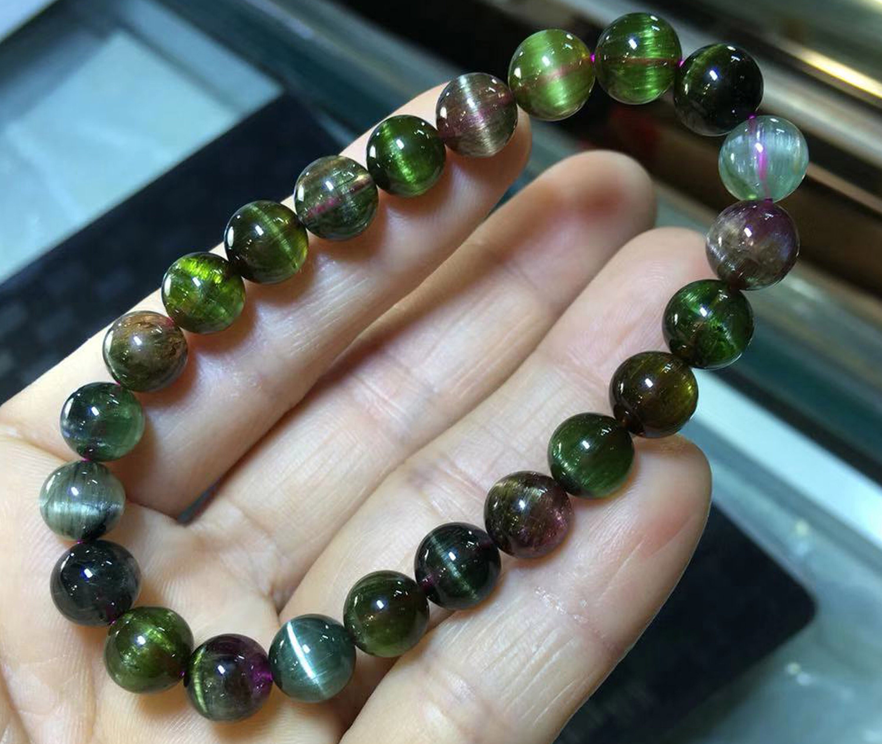 High Quality Natural 8mm Cat's Eye Tourmaline Beads Etsy UK