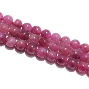 Natural Pink Tourmaline Beads,Natural Smooth and Round Tourmaline Beads,15 inches one starand