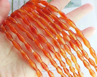Natural Red Agate Point Tube Shape Spacer Beads, DIY Jewelry Making  Handmade Beaded accessories Supply,15 inches one strand