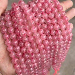 Natural Rhodonite Smooth Round Beads,  Rhodonite Beads,DIY handmade accessories loose beads,15 inch per strand
