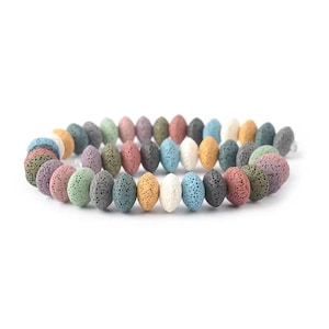 Mixcolor Abacus Lava beads,Abacus Wheel Shape Lava Volcanic Rock Beads,15 inch for 1 strand