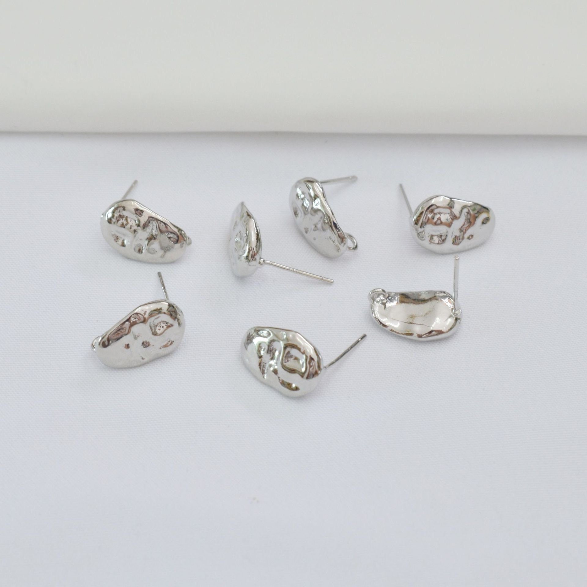 Boucles D'oreille Pendantes En Argent 925 Et Or 18K - Style Baroque Fait Main - Neuf