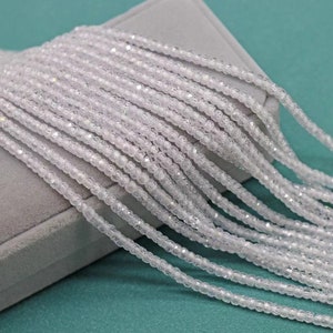 2x3mm Faceted Rondelle White Zircon Beads,Zircon Faceted beads bulk supply,Small size beads,15 inches one starand