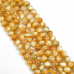 Natural Golden Tiger&#39;s eye Smooth and Round Beads,6mm/8mm/10mm/12mm Golden Tiger eye Beads Bulk Supply,15 inches one strand