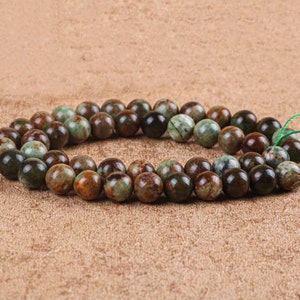 Natural Gold Green Turquoise Smooth Round beads,6mm-12mm Turquoise Loose Beads Wholesale Supply,15 inches one strand