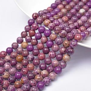 Natural Genuine Purple Mica Smooth Round Beads,Purple Lepidolite Beads,DIY handmade accessories loose beads