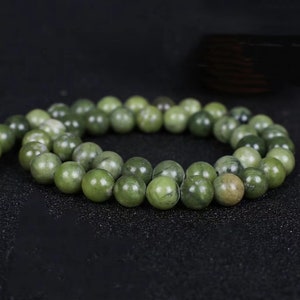 Green Jasper Beads,6mm/8mm/10mm/12mm Smooth and Round Stone Beads,15 inches one strand