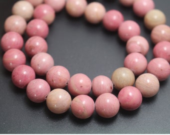 Pink Rhodonite Beads,4mm/6mm/8mm/10mm/12mm Smooth and Round Stone Beads,15 inches one starand