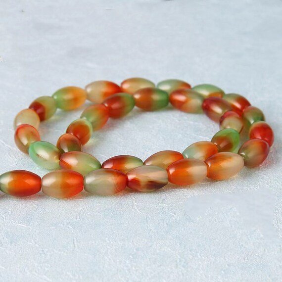 Natural Malachite Agate Rice Beads Supply,15 inches one strand