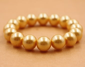 Natural Gold Yellow South Sea Shell Pearl Bracelets,Jewelry Gift Bracelet,wholesale bracelet,bulk bracelet supply