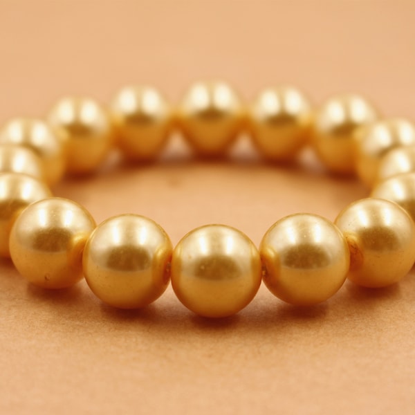 Natural Gold Yellow South Sea Shell Pearl Bracelets,Jewelry Gift Bracelet,wholesale bracelet,bulk bracelet supply
