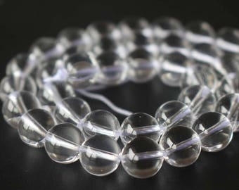 Natural Crystal Quartz Smooth and Round Stone Beads,4mm/6mm/8mm/10mm/12mm Quartz Beads Bulk Supply,15 inches one starand