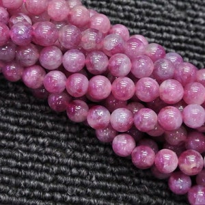 Natural Pink Tourmaline Beads,Natural Smooth and Round Tourmaline Beads,15 inches one starand