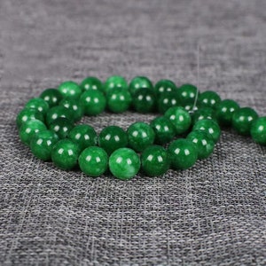 Contas redondas lisas de jade azul profundo, contas de jade de 4 mm/6 mm/8 mm/10 mm/12 mm, 15 polegadas com um fio