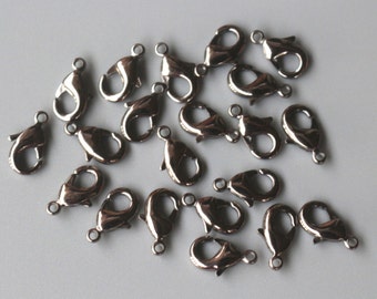 50 pcs Gunmetal Lobster Claw Clasps,Jewelry making supply,Jewerly findings,Jewerly connector