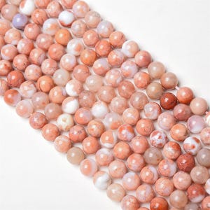 Natural Pink Agate Smooth and Round Beads,6mm/8mm/10mm Agate Wholesale Bulk Supply,15 inches one strand