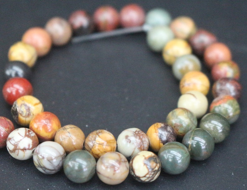 6mm8mm10mm12mm Red Creek Jasper Beads,Smooth and Round Stone Beads,15 inches one starand
