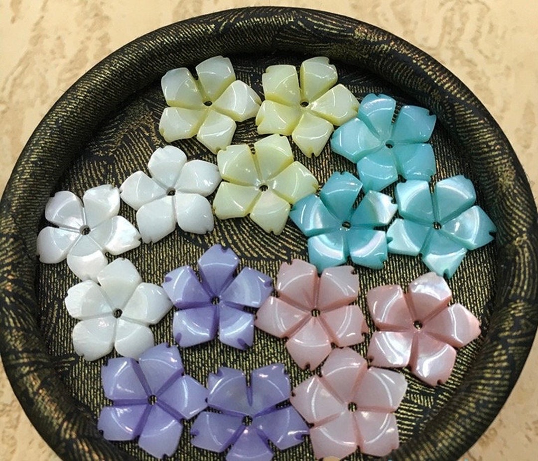 Natural Shell Flower Beads,white Shell Craving Flower Beads,shell ...