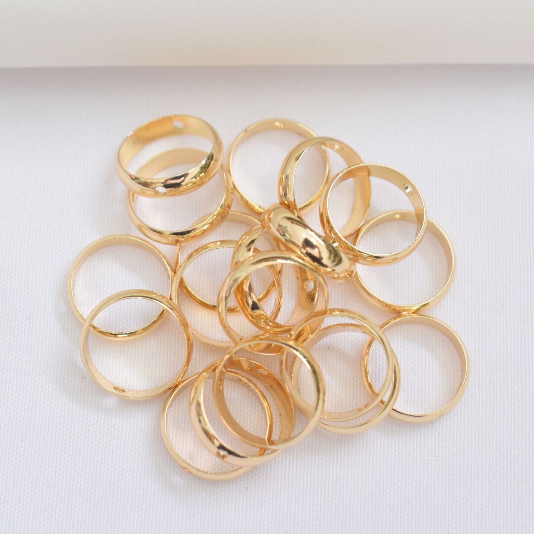 50 Pcs 18K Gold-plated Color-preserving Double-hole Ferrule Wire ...