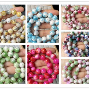Mais cores para selecionar contas de jade, contas de jade de 4mm/6mm/8mm/10mm/12mm, contas lisas e redondas, 15 polegadas uma estrela e