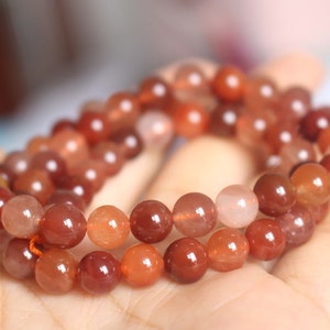 Natural Red Rabbit hair Quartz Round Smooth and Round Beads,6mm/8mm/10mm/12mm Quartz Beads,15 inches one starand
