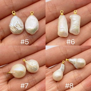 Natural freshwater pearl irregular shape pendant,irregular rhombus round five-pointed star boutique pendants,DIY Jewelry Making Accessories image 3