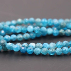 3mm Natural Blue Apatite Faceted Small Size Beads,3mm Small Size Beads Wholesale Bulk supply,15 inches one starand