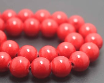 Red Mountain Jade Beads,4mm/6mm/8mm/10mm/12mm Candy Jade Beads,Smooth and Round  Beads,16 inches one starand