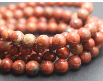 6mm/8mm/10mm/12mm Red Jasper Beads,Smooth and Round Stone Beads,15 inches one starand