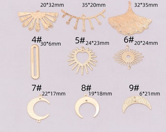 10 pcs DIY ear jewelry accessories personality fashion geometric fan-shaped moon sun eye earrings pendant earrings pendant material