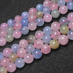 Natural  Morganite Smooth and Round Beads,6mm/8mm/10mm/12mm Morganite Beads,15 inches one starand