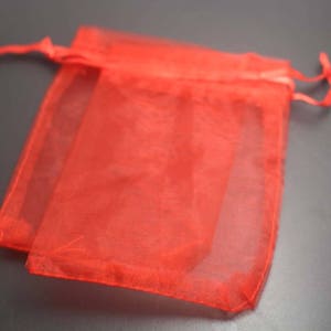 100 pcs Red Organza Gift Bags,Red Organza Bag,Gift Bag,Red Organza Jewelry Bags