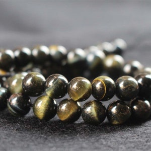 Natural Tiger&#39;s eye Smooth and Round Beads,6mm/8mm/10mm/12mm Tiger&#39;s eye Beads Bulk Supply,15 inches one strand