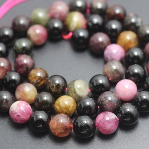 Natural Tourmaline Beads,Natural Smooth and Round Tourmaline Beads,15 inches one starand