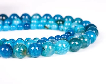 Natural Blue Dragon agate Smooth Round Beads Supply,6mm/8mm/10mm/12mm Wholesale Blue Agate Beads Bulk Supply,15 inches one strand