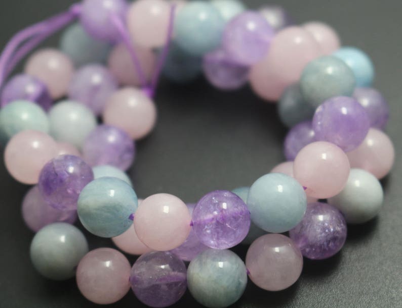 Natural Dream Purple Crystal Quartz Round Smooth and Round Beads,8mm/10mm/12mm Quartz Beads,15 inches one starand image 3