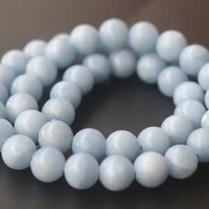 Natural AA Angelite Beads,6mm/8mm/10mm/12mm Natural Smooth and Round Angelite Gemstone Beads,15 inches one starand