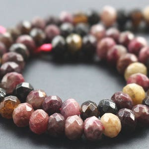 Tourmaline Faceted Rondelle Beads,Natural Tourmaline Beads,15 inches one starand