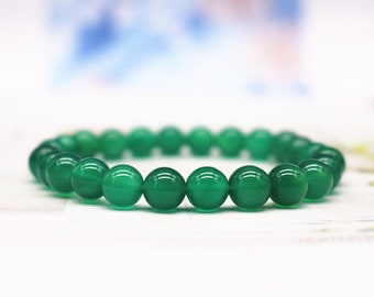 Natuurlijke groene Agaat kralen armband, groene Agaat kralen armband, sieraden cadeau armband, groothandel armband, bulk armband aanbod