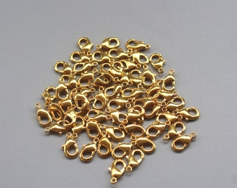 200 pcs Gold Lobster Claw Clasps,Jewelry making supply,Jewerly findings,Jewerly connector