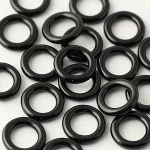 16mm Natural Black Onyx Circle  Beads, Black Agate Beads Supply,2 beads