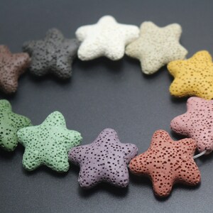 Mixcolor Star Shape Lava Beads,Mixcolor Volcanic Rock Beads,26mm lava beads,15 inches one starand