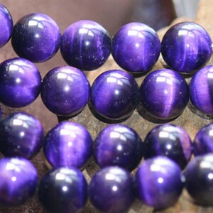 Purple Tigereye Smooth and Round Beads,6mm/8mm/10mm/12mm Tigereye Beads Bulk Supply,15 inches one starand