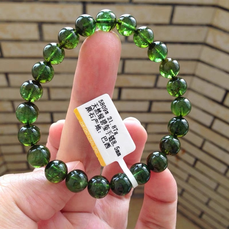 Malahill Natural AAA Green Tourmaline Beads – 8mm Loose Beads With Stretch Cord For Bracelet Making - View #11