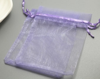 100 pcs Purple Organza Gift Bags,Purple Organza Bags,Gift Bag,Purple Organza Jewelry Bags