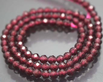 3mm Natural Faceted Garnet Beads,128 Faceted Garnet Beads15 inches one starand