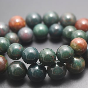 6mm/8mm/10mm/12mm Natural Bloodstone Smooth and Round Stone Beads,15 inches one starand