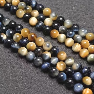 Natural AAAA Tiger&#39;s eye Smooth and Round Beads,6mm/8mm/10mm/12mm Tiger&#39;s eye Beads Bulk Supply,15 inches one strand